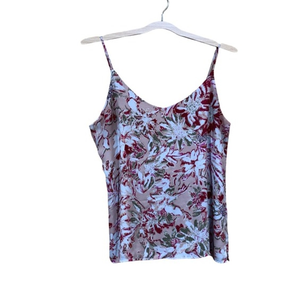Violett + Claire Camisole Womens Medium Pink Floral Adjustable‎ Straps V Neck